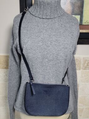 Lo & Sons Navy Waverly 2 Saffiano Leather Convertible Bag